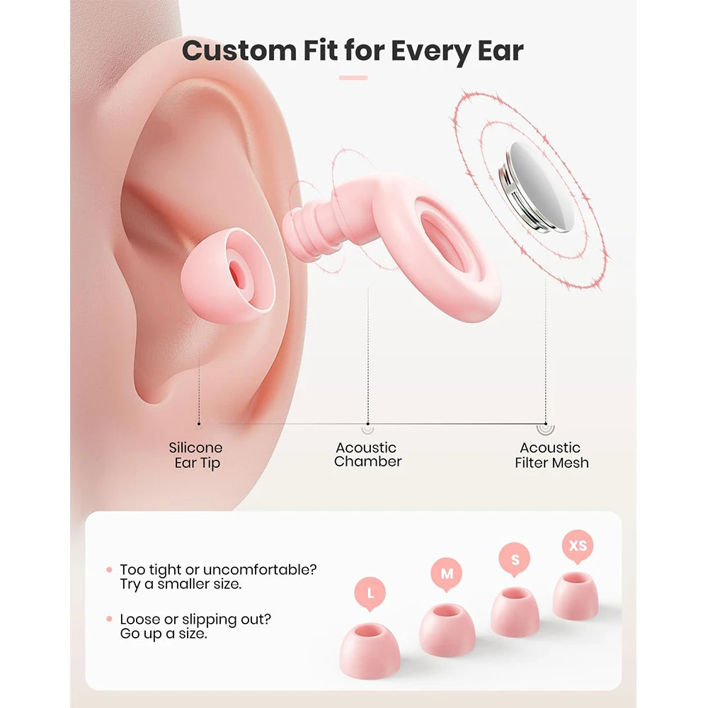 Reusable Silicone Noise-Cancelling Earplugs for Sleeping - 2