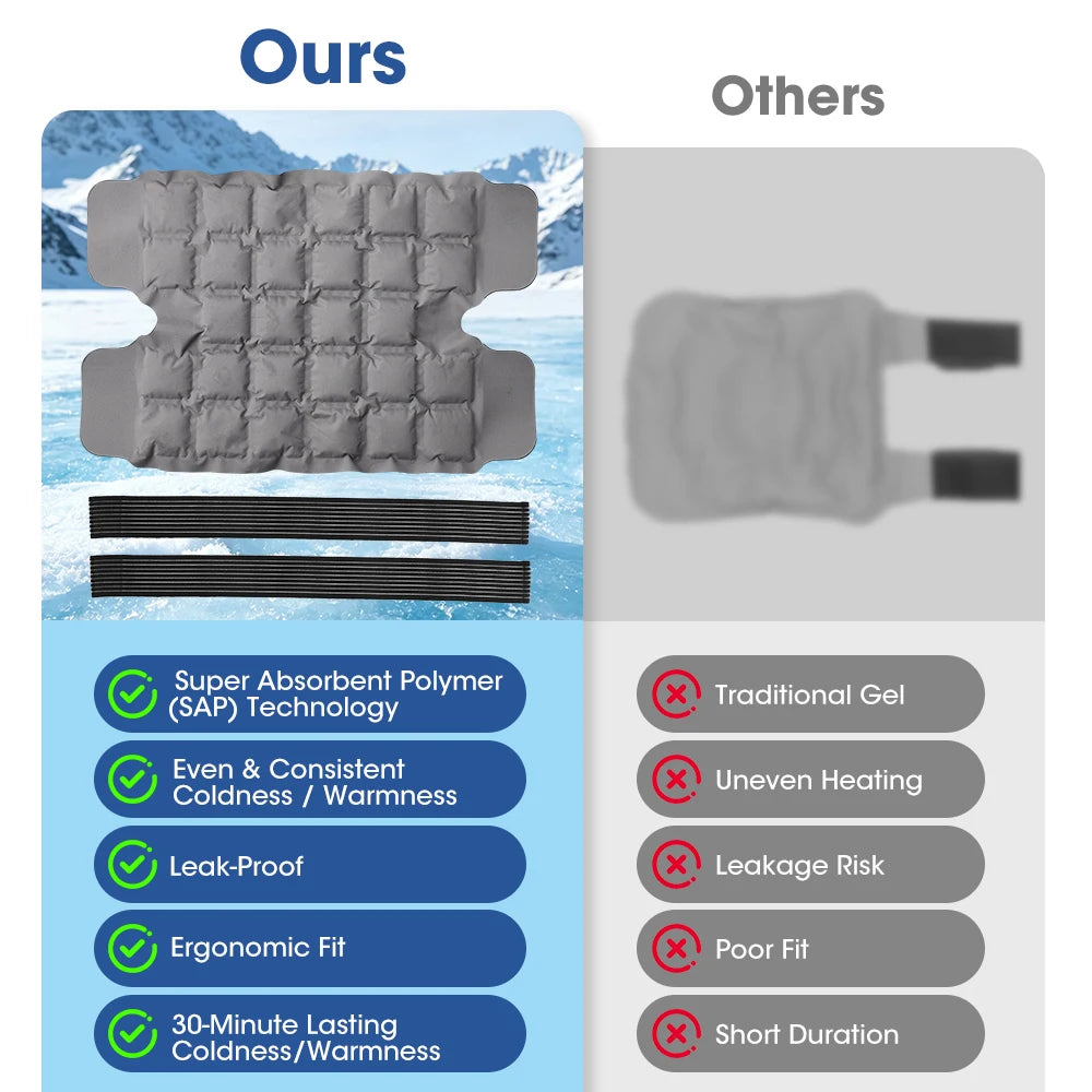 Reusable Hot and Cold Therapy Knee Ice Pack Wrap - 16