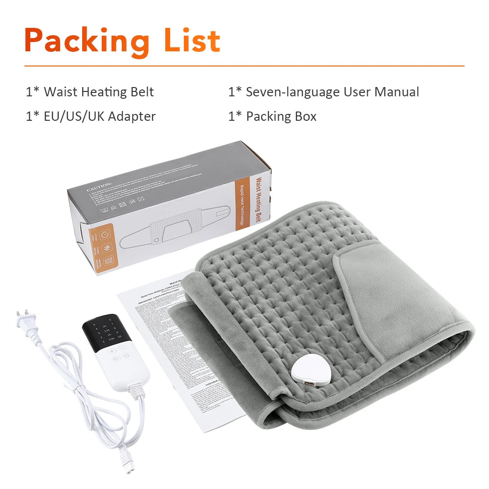 Electric Heated Waist Wrap for Pain Relief and Warmth - 30