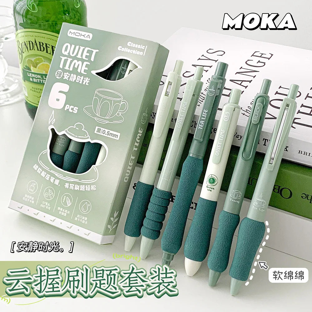 6-Piece Aesthetic Quick-Dry Gel Pen Set - 17