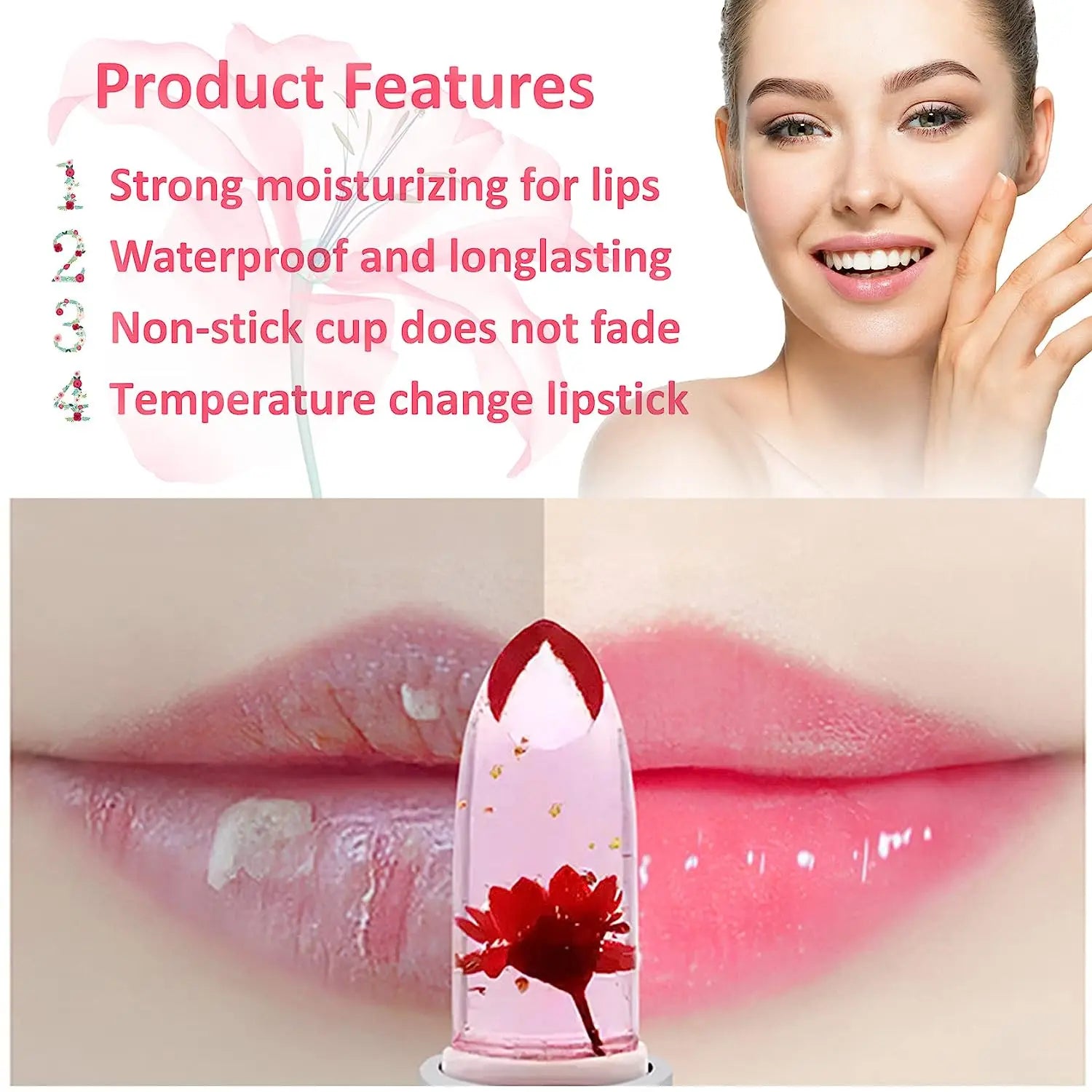 24-Piece Color-Changing Flower Jelly Lipstick Set - 4