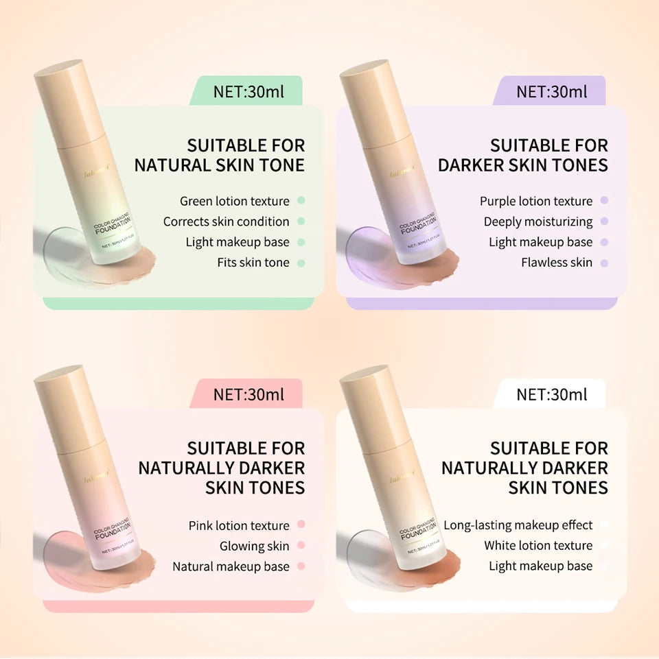 Color-Changing Liquid Foundation for Flawless Radiant Skin - 14