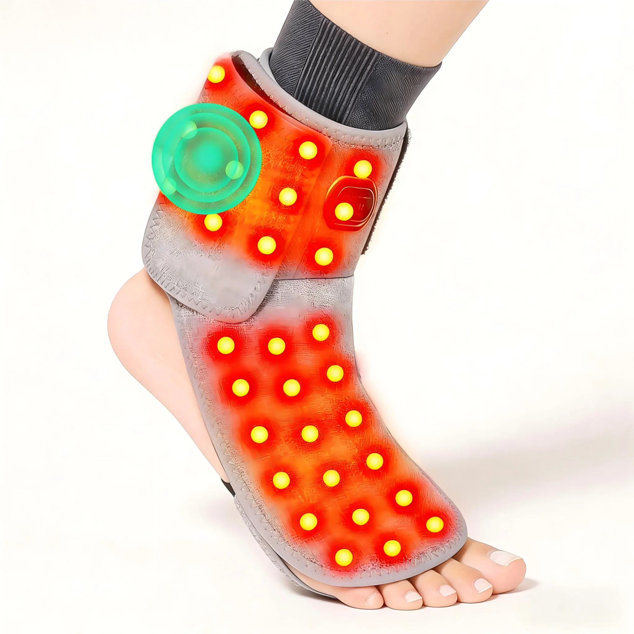 Heated Ankle Support Wrap with Red Light Therapy and Massage - 8