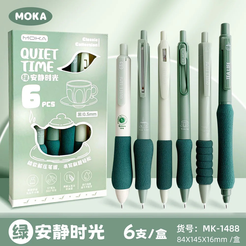 6-Piece Aesthetic Quick-Dry Gel Pen Set - 20