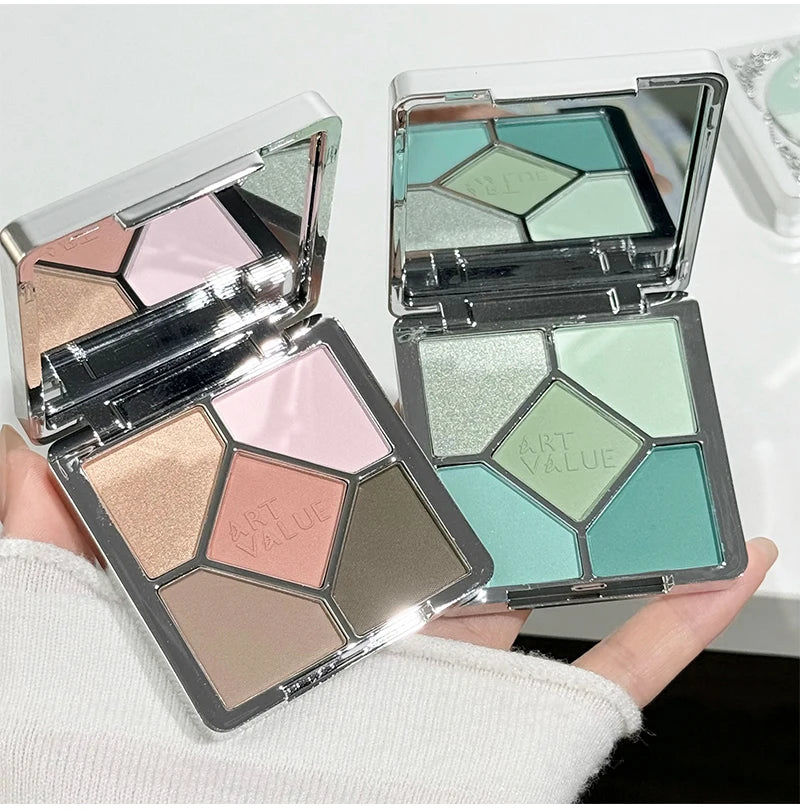 5-Color Shimmer and Matte Eyeshadow Palette - 4