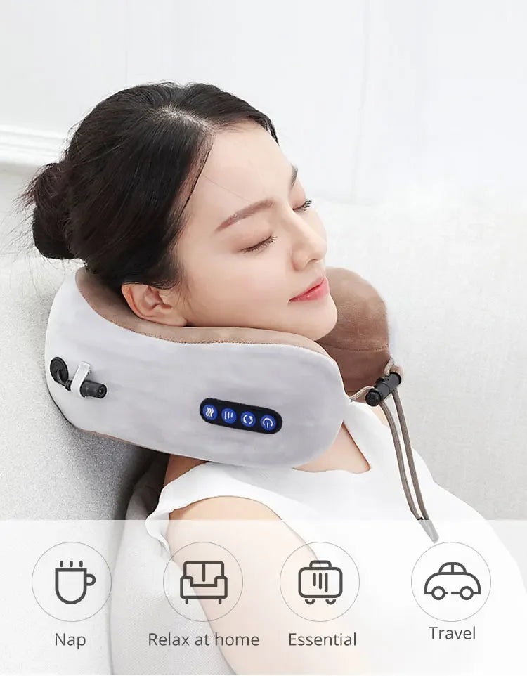 Portable Heated U-Shaped Neck Massage Pillow - 6