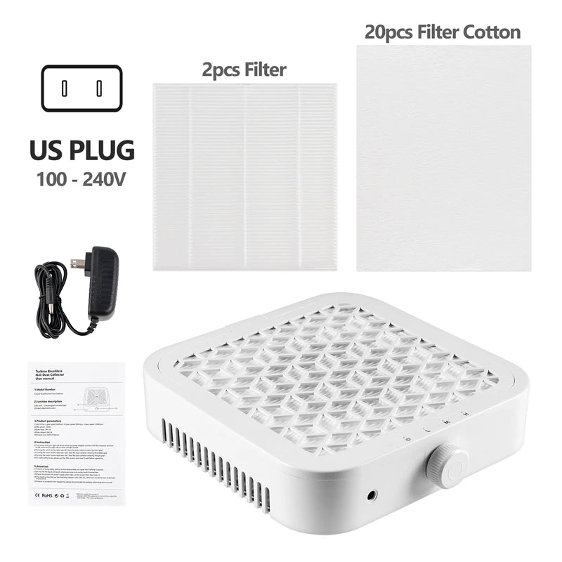 2-in-1 Powerful Nail Dust Collector and Manicure Vacuum - 36