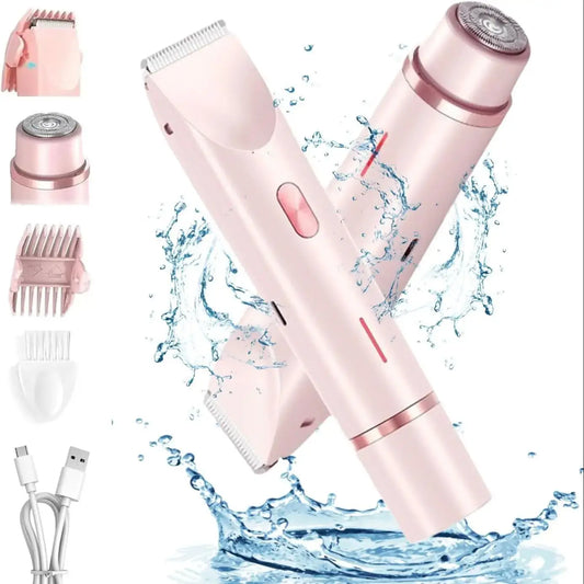 2-in-1 Waterproof Electric Hair Trimmer for Face and Body