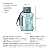 Portable 1.5L Hydrogen-Rich Water Generator Bottle