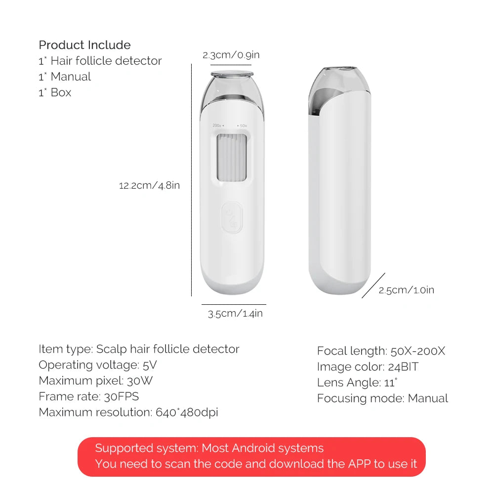 Portable HD Hair Follicle and Scalp Health Analyzer - 16