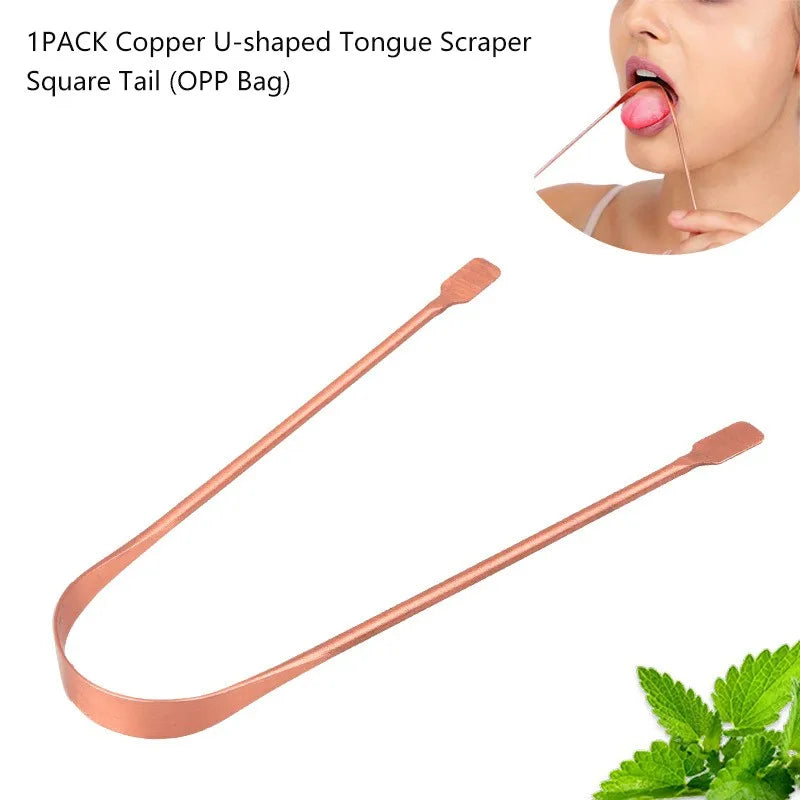 Pure Copper Tongue Scraper for Fresh Breath and Oral Hygiene - 3