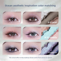 6-Color Shell Pearl Eyeshadow Palette for Long-Lasting Makeup