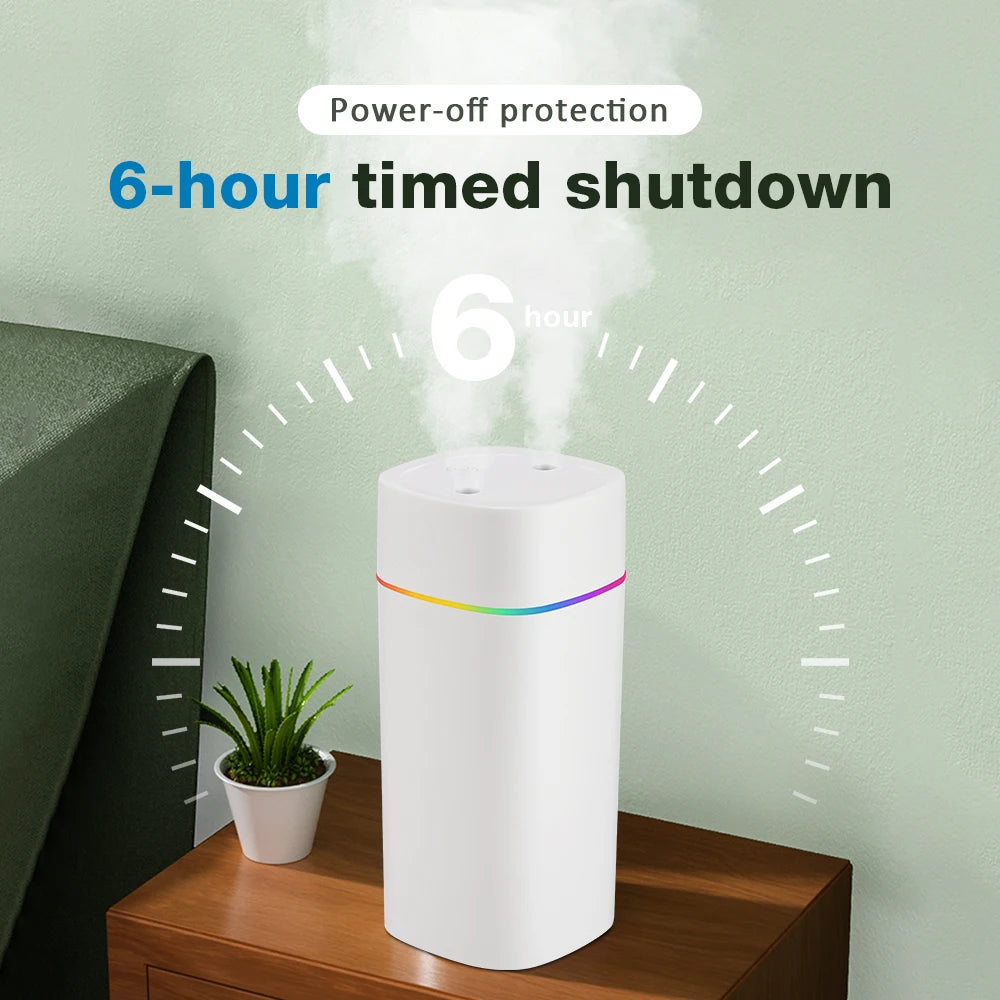 600ml Dual-Mist Portable Air Humidifier for Home and Car - 3