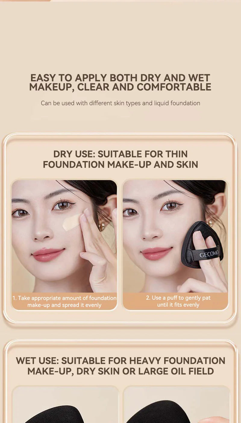 Dual-Sided Triangle Makeup Puff for Flawless Blending - 15