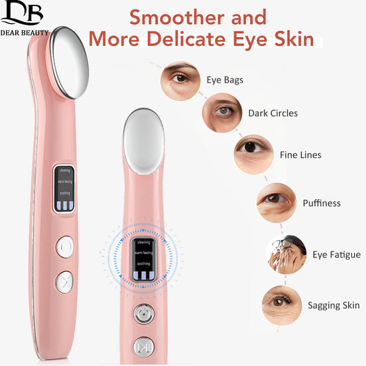 Heated Vibration Eye Massager Wand for Dark Circles and Puffiness