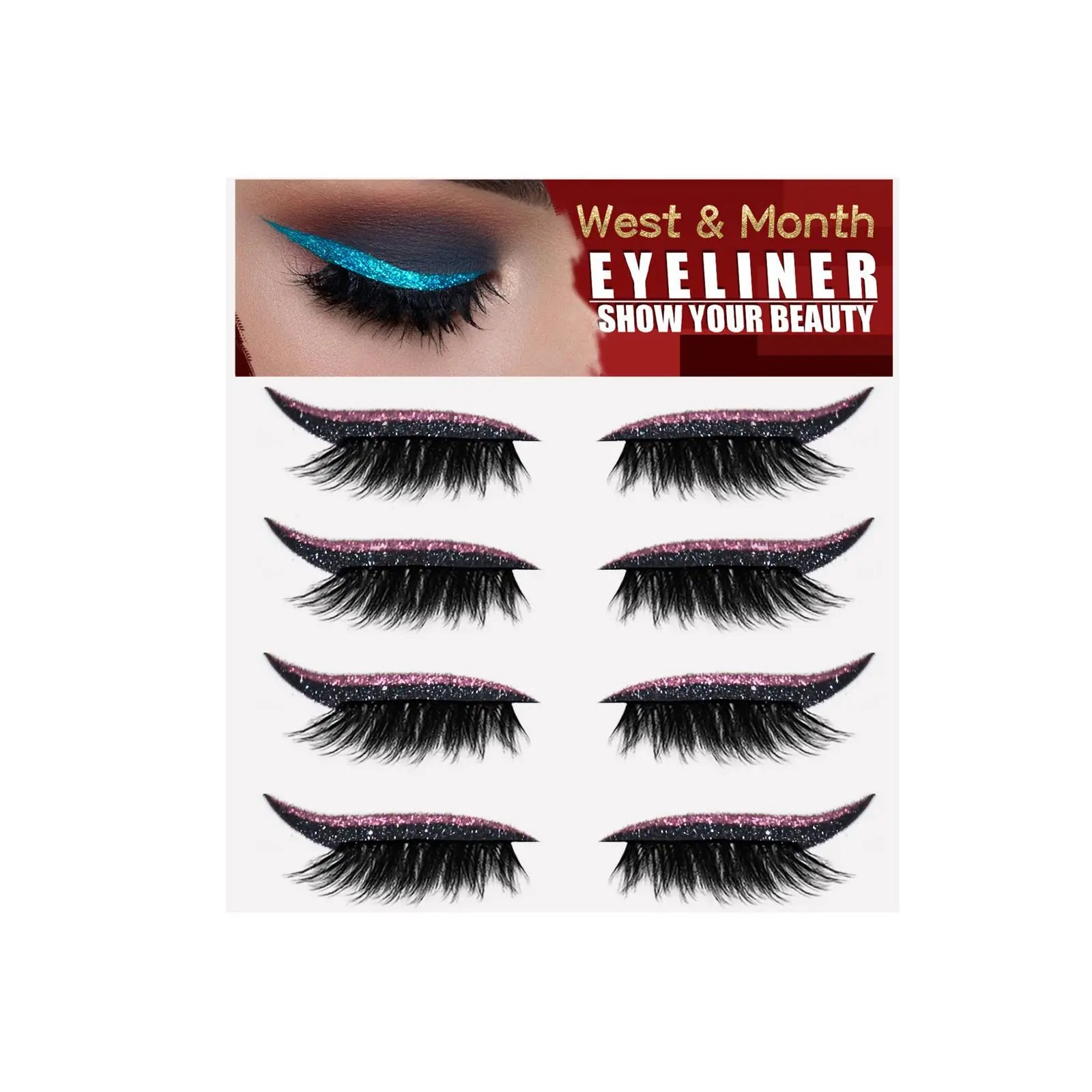 Reusable Self-Adhesive Eyeliner and Eyelash Stickers - 16