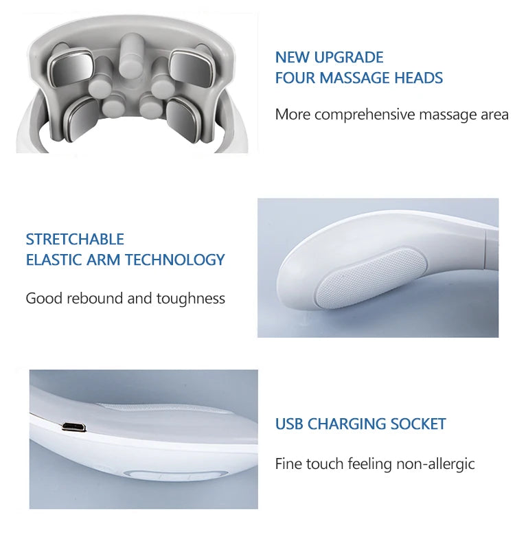 Smart Electric Neck Massager with Pulse and Heat - 16