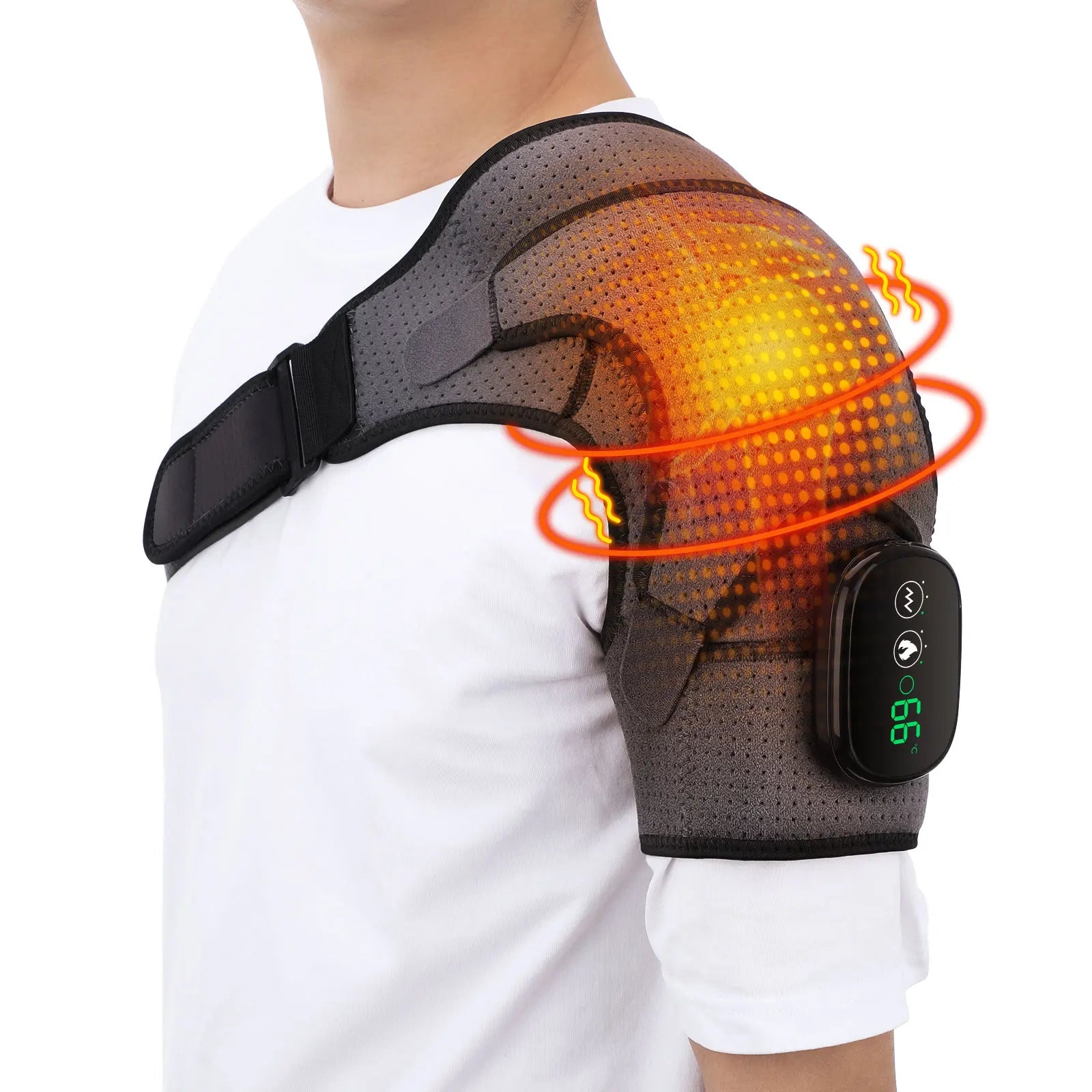 Electric Heated Shoulder Massager with Vibration - 1