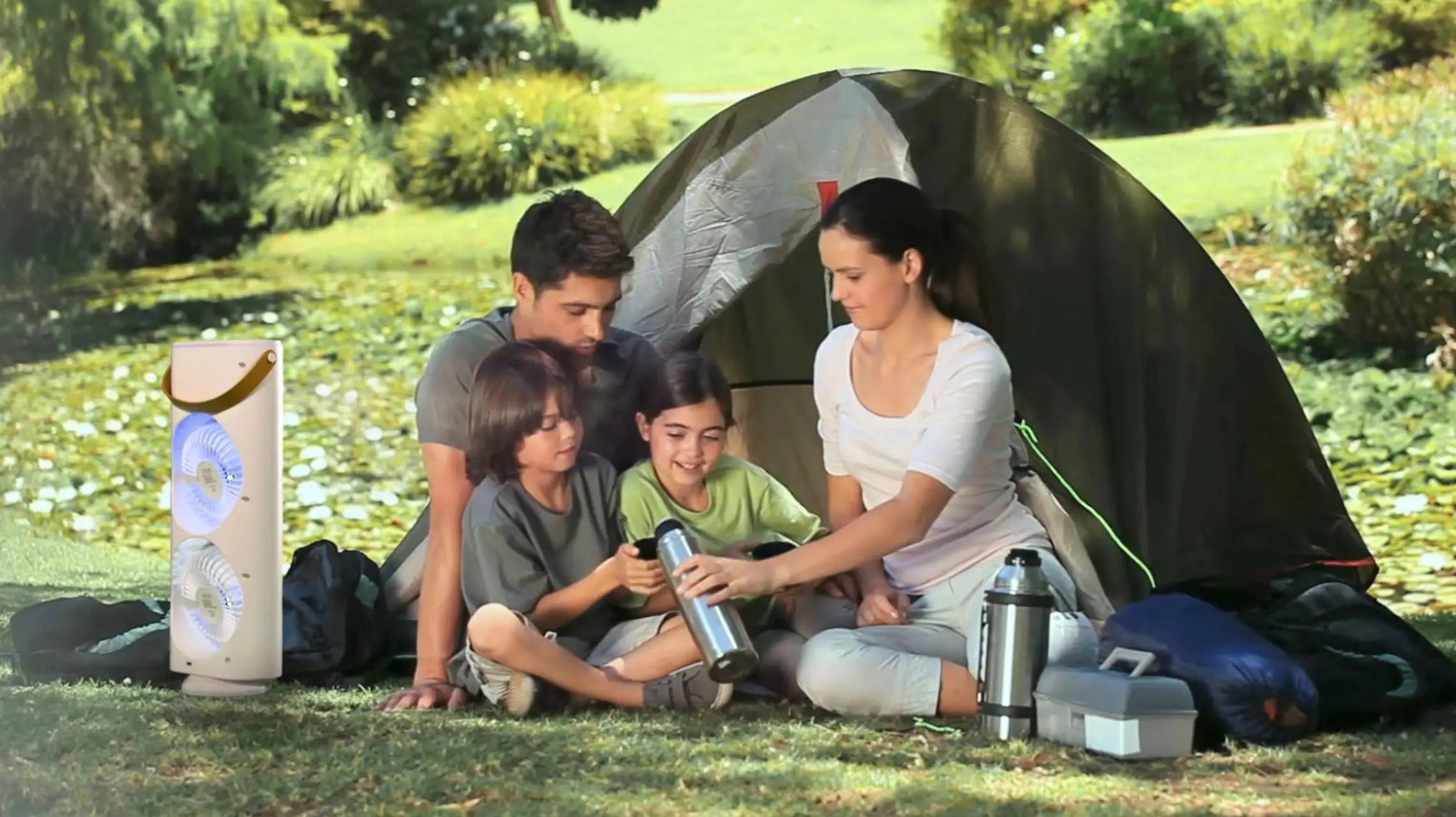 Portable Dual-Head Cooling Fan with LED Mist - 8