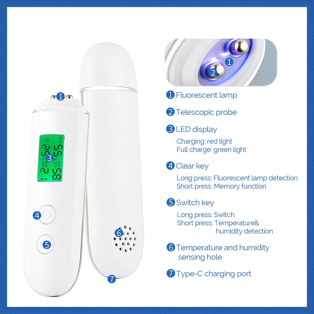 Digital Skin Moisture and Oil Content Analyzer - 14