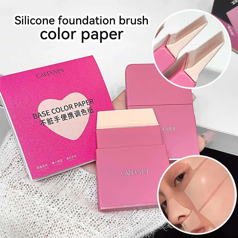 Portable Silicone Foundation Brush and Color Palette Set