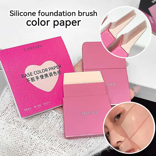 Portable Silicone Foundation Brush and Color Palette Set
