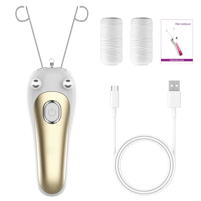 Portable Electric Cotton Threading Hair Remover for Face and Body - 17