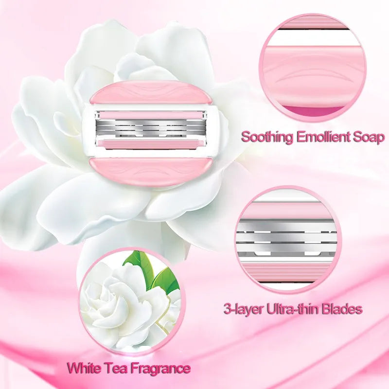 Smooth Glide Women’s Shaving Razor with Moisturizing Gel Bars - 5