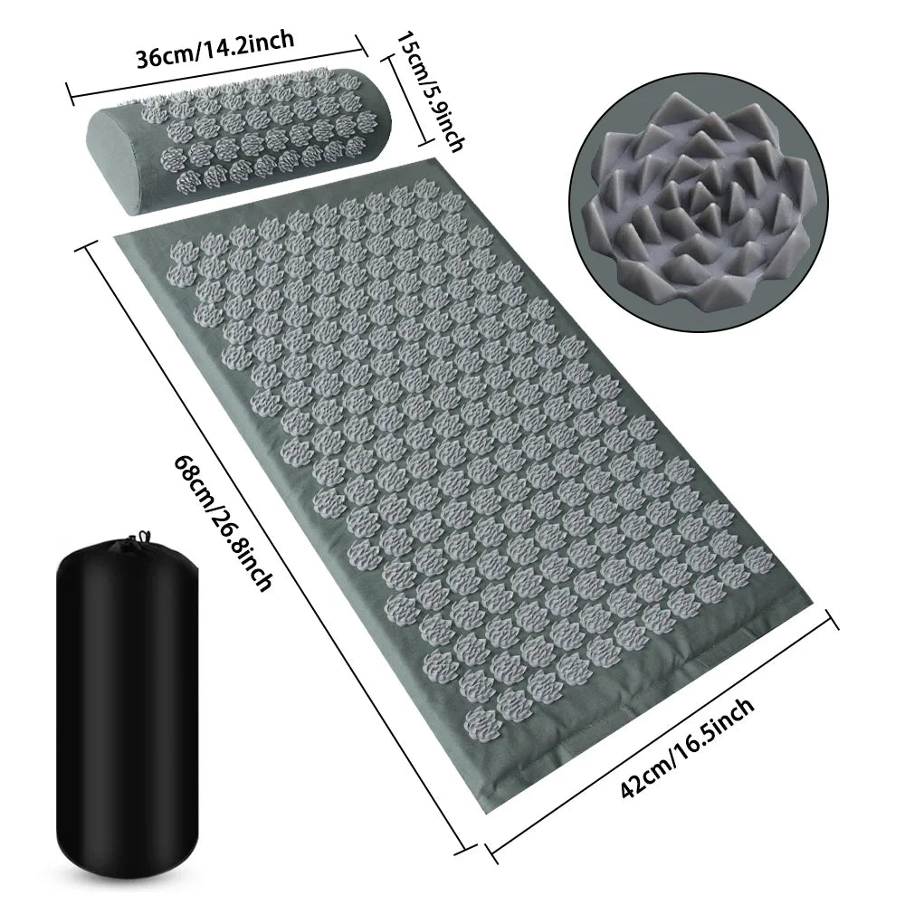 Acupressure Massage Mat and Pillow Set for Muscle Pain Relief - 1