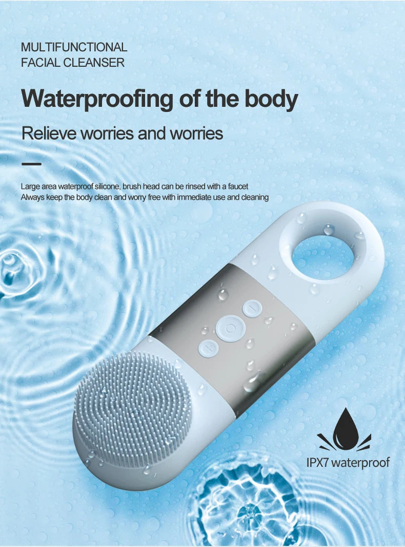 Hot and Cold Facial Cleansing Brush with Heated Massage - 18