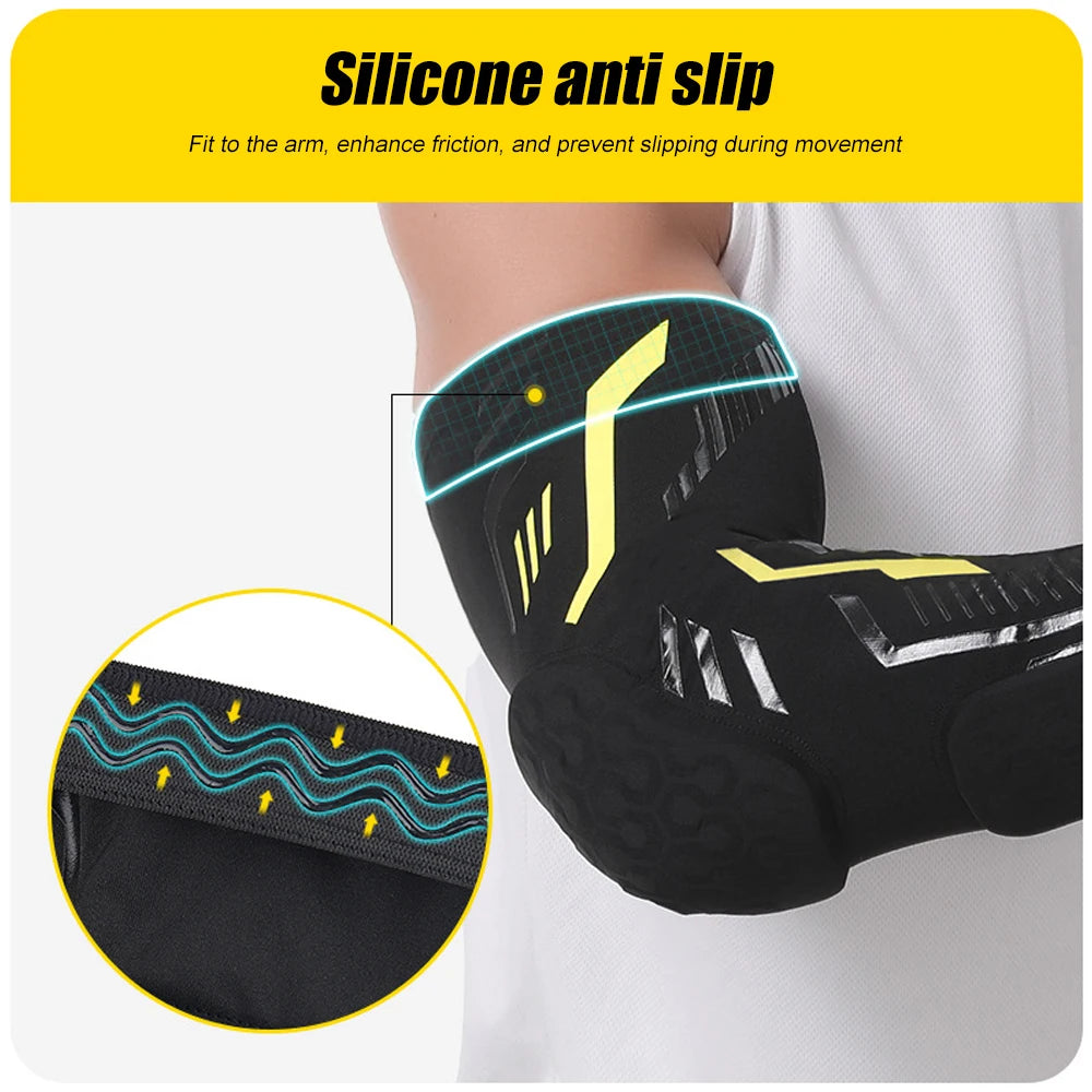 Padded Compression Arm Sleeve for Sports and Injury Protection - 3