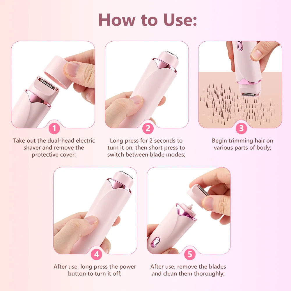 2-in-1 Painless Electric Bikini Trimmer & Body Shaver - 14