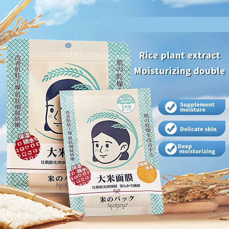 Hydrating Rice Extract Facial Sheet Mask for Glowing Skin - 4
