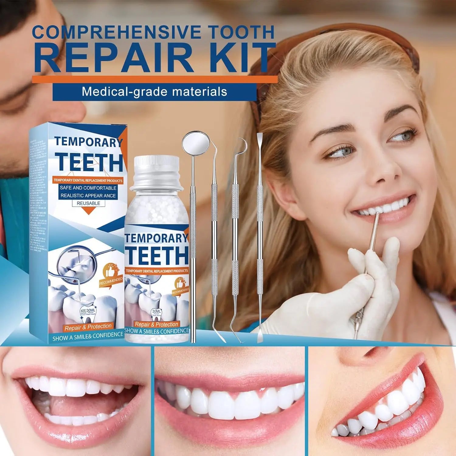 Temporary Tooth Repair Kit for Missing Teeth - 9