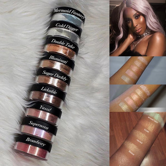 Diamond Glow Shimmer Highlighter Powder for Body and Face