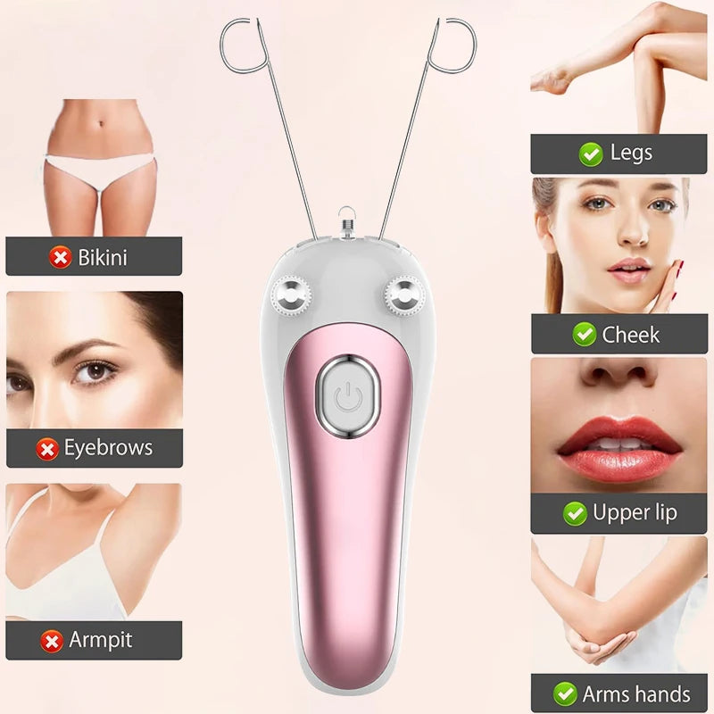 Electric Cotton Thread Hair Remover for Face and Body - 7
