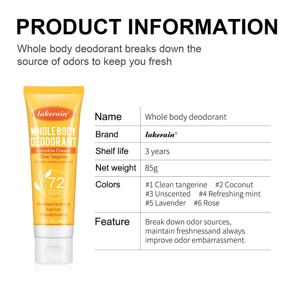 72-Hour Invisible Full Body Deodorant Cream - 15