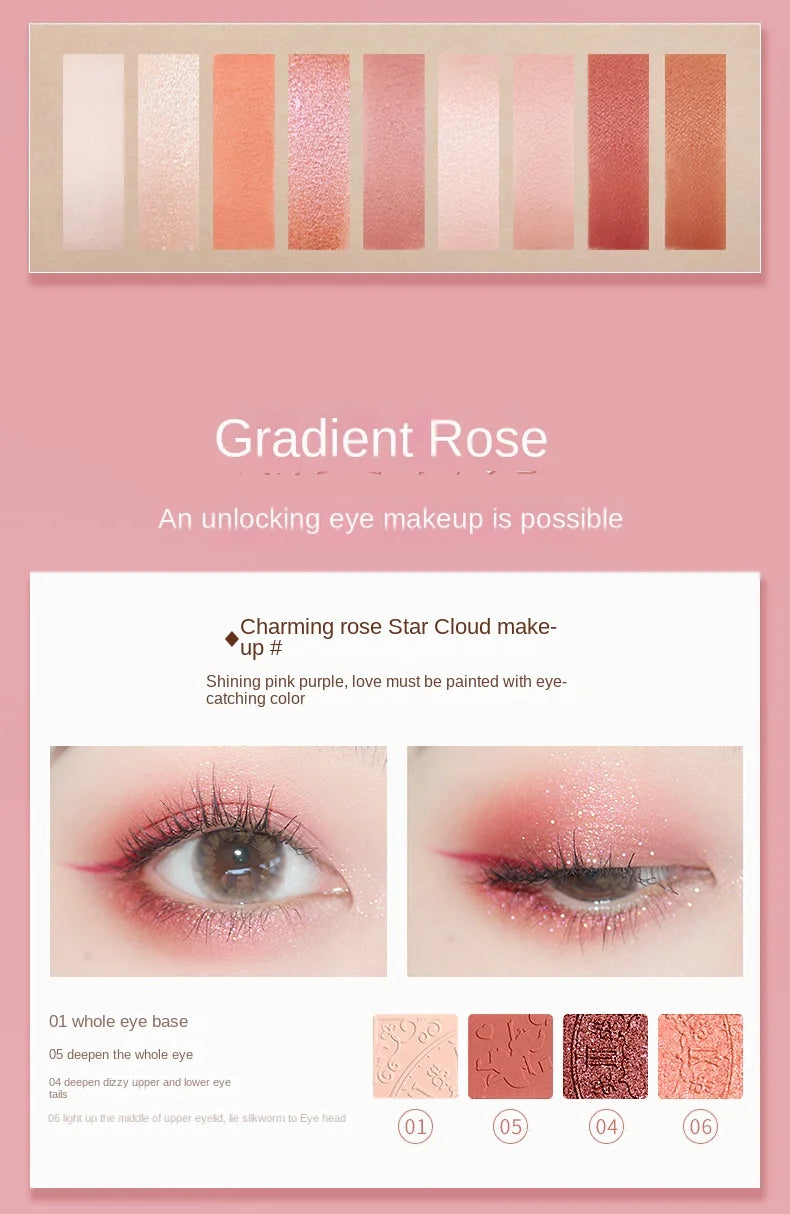9-Color Waterproof Eyeshadow Palette for Professional Looks - 12