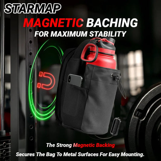 Magnetic Gym Bag for Water Bottle and Phone