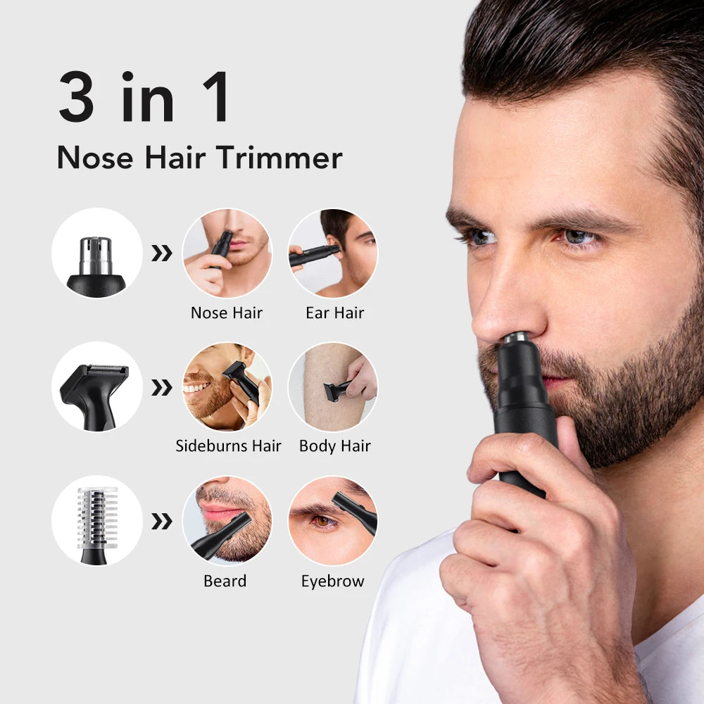 3-in-1 Electric Nose, Ear, and Eyebrow Trimmer Grooming Kit - 2