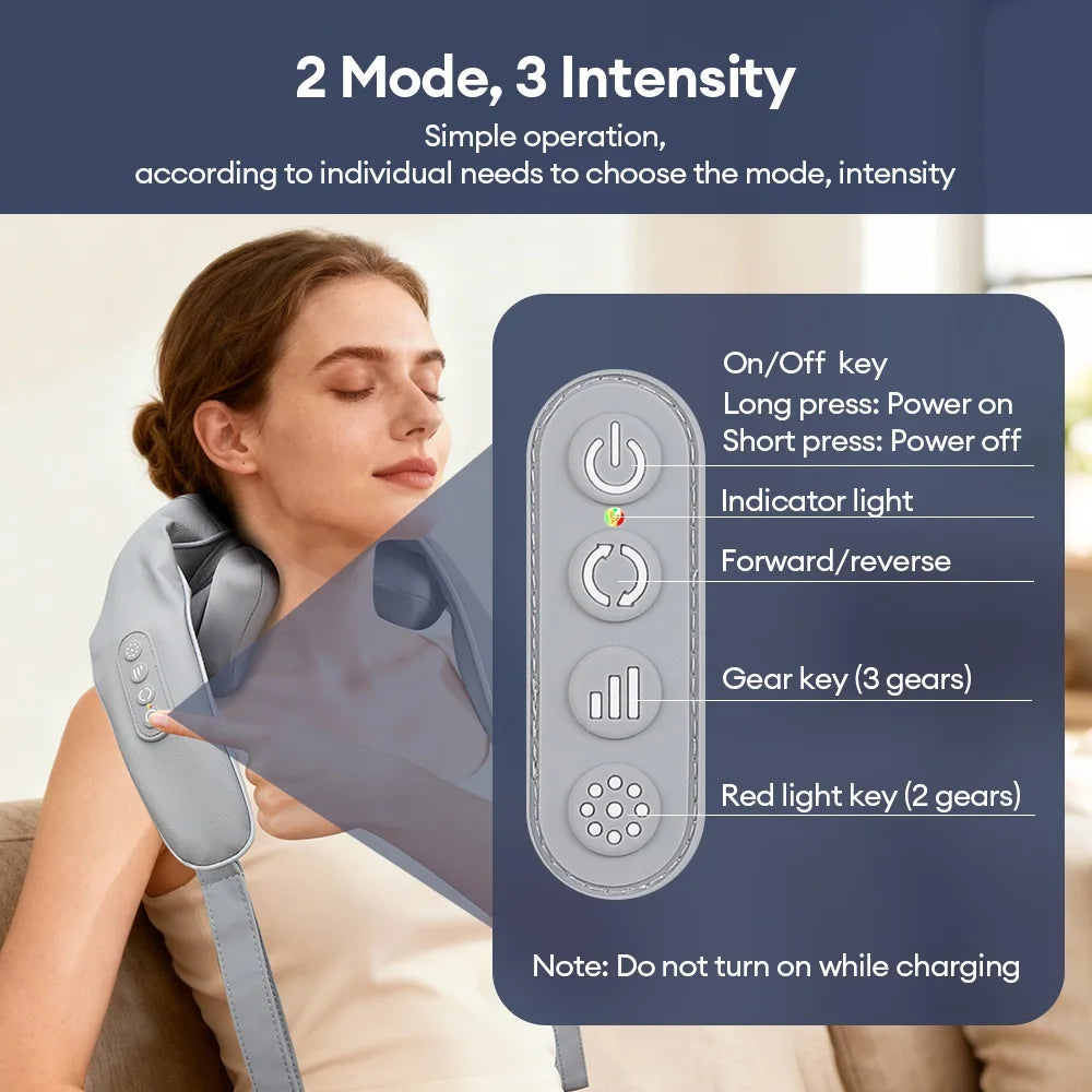 8-Head Deep Tissue Neck and Shoulder Massager - 6