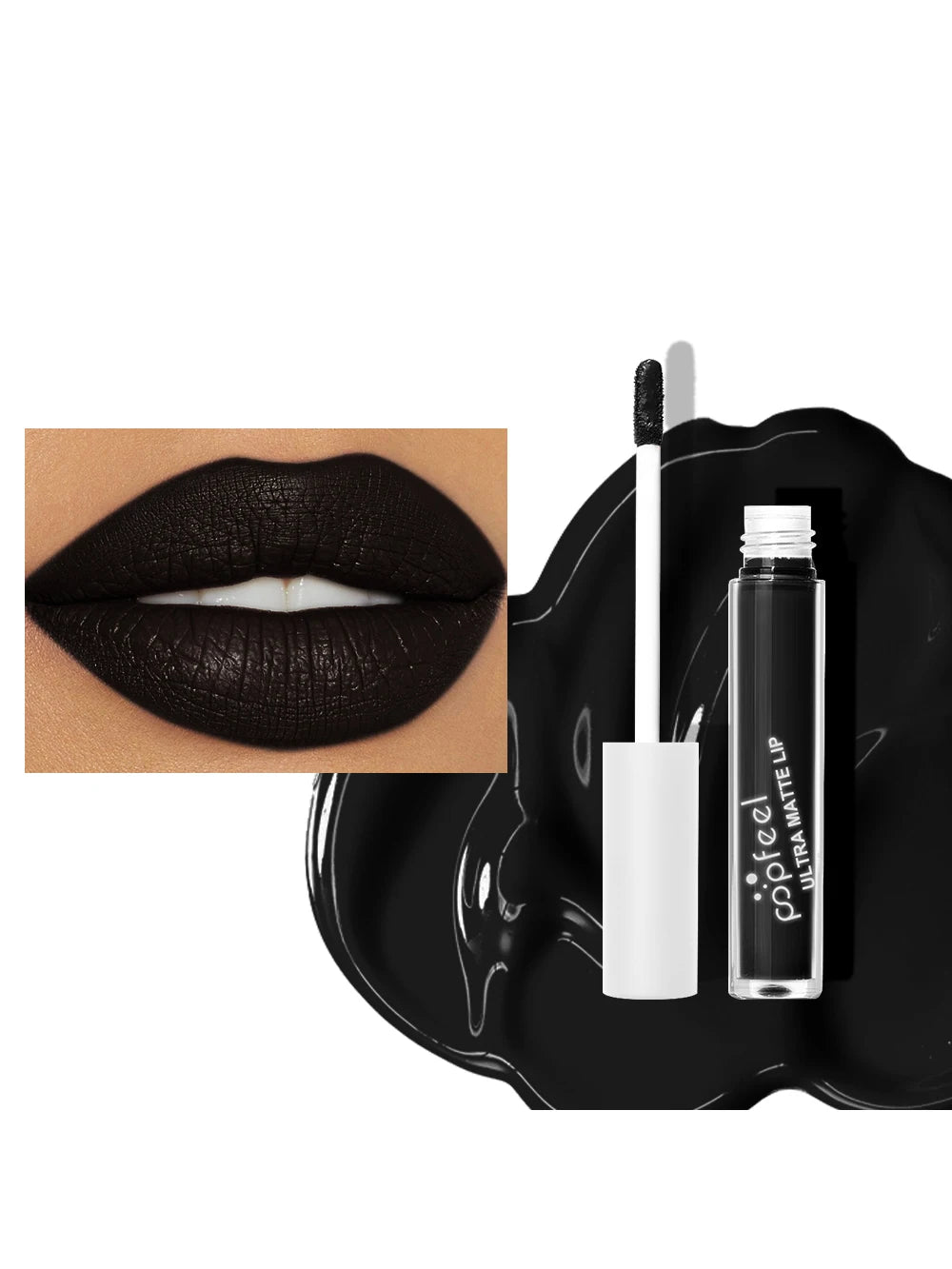 Long-Lasting Black Matte Liquid Lipstick - 26