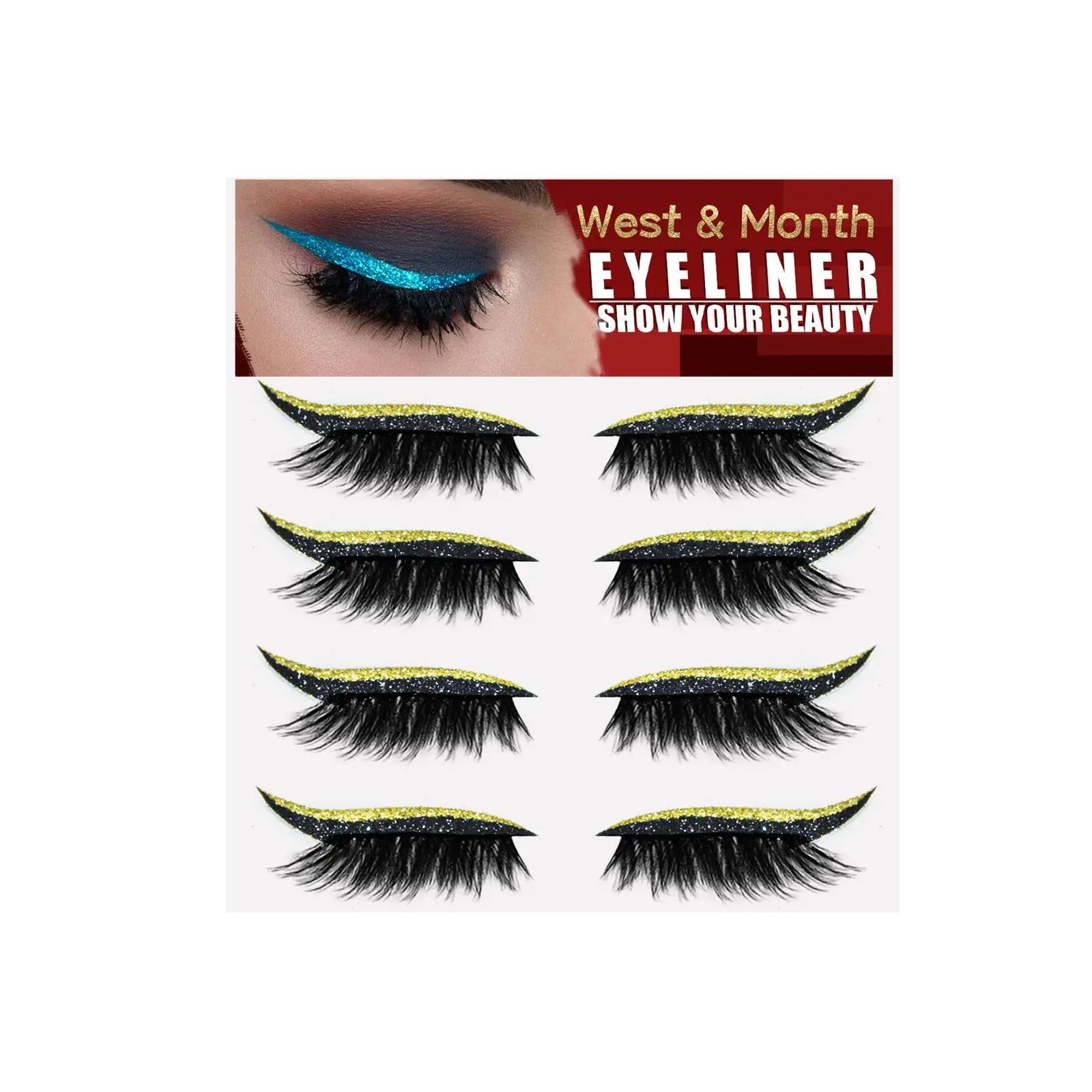 Reusable Self-Adhesive Eyeliner and Eyelash Stickers - 14