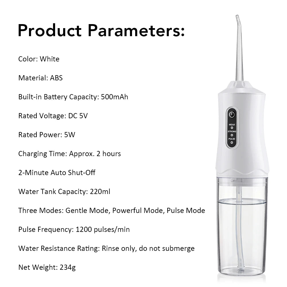 Portable Cordless Water Flosser for Deep Teeth Cleaning - 22
