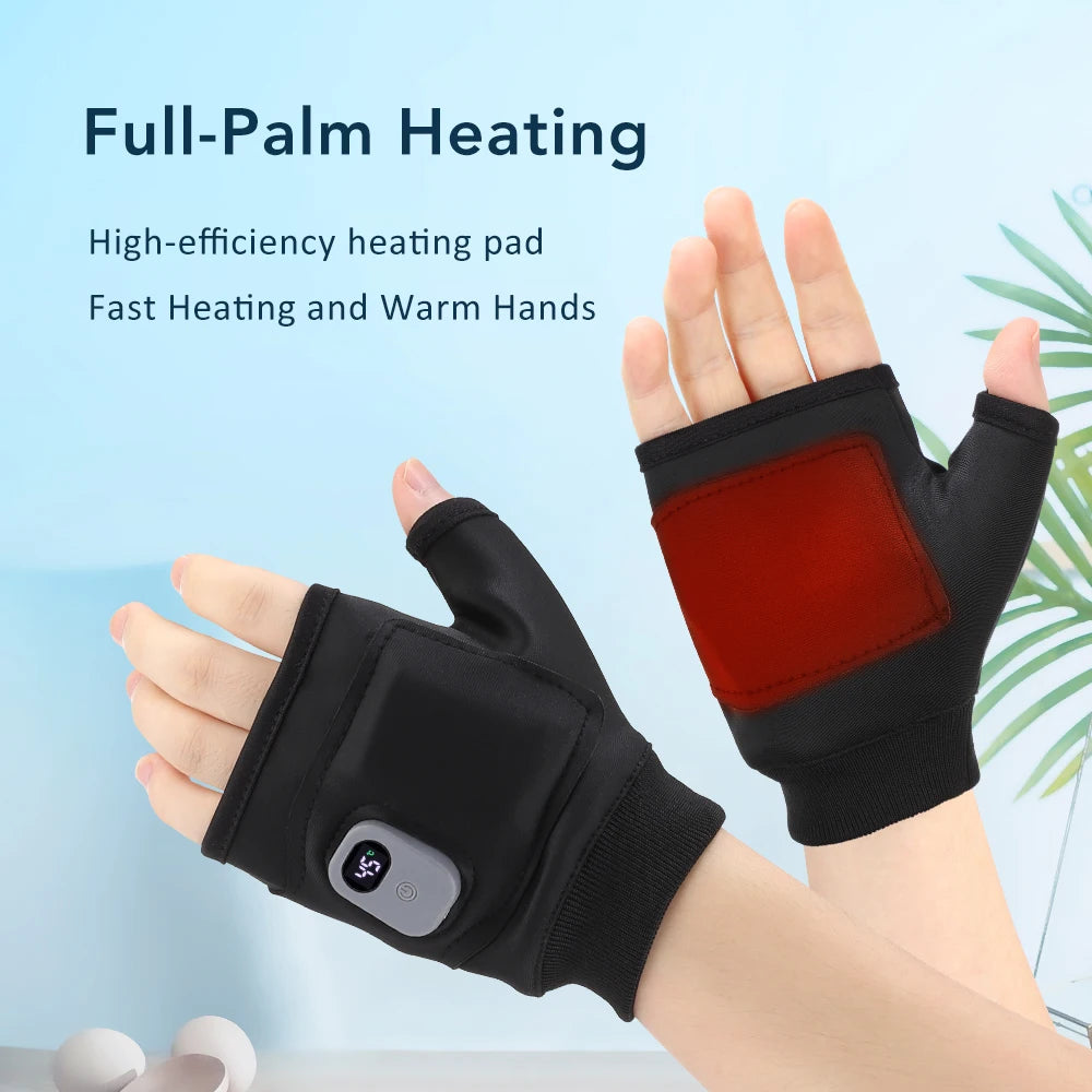 Rechargeable Fingerless Heated Gloves for Cold Hands - 4