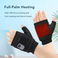 Rechargeable Fingerless Heated Gloves for Cold Hands