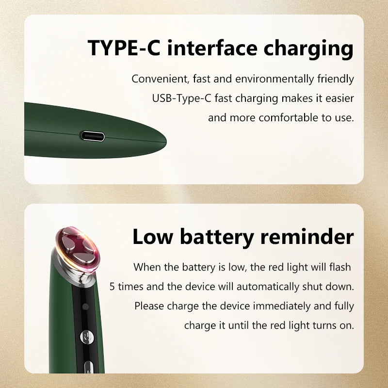 EMS Microcurrent Eye Massager for Wrinkles and Dark Circles - 12