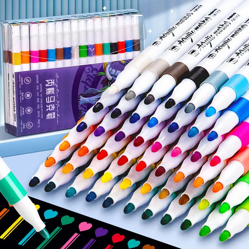 Professional Acrylic Paint Marker Set for DIY Crafts and Art - 1
