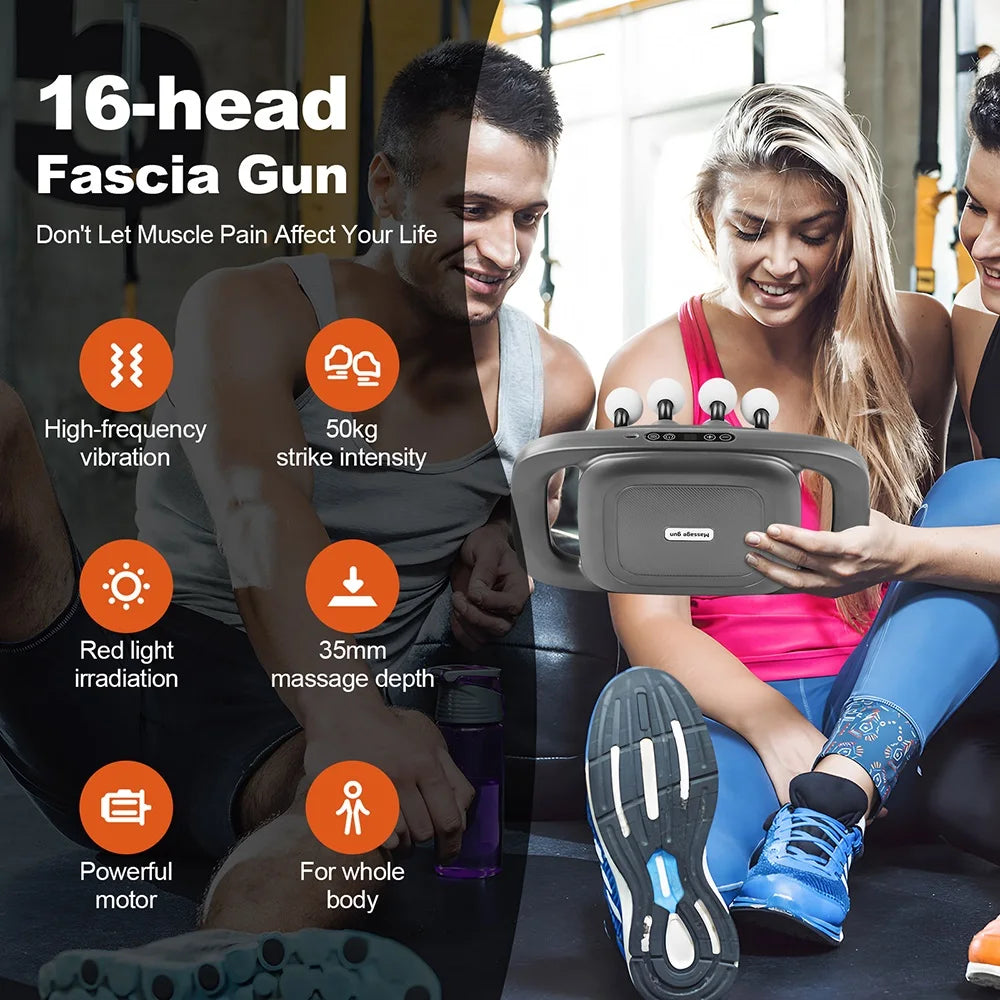 16-Head Full Body Muscle Recovery Massage Gun - 24