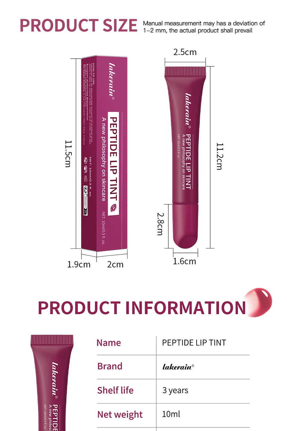 Peptide Moisturizing Lip Tint for Soft Glossy Lips - 15